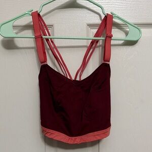 Lane Bryant Burgundy and Coral Strappy Bralette